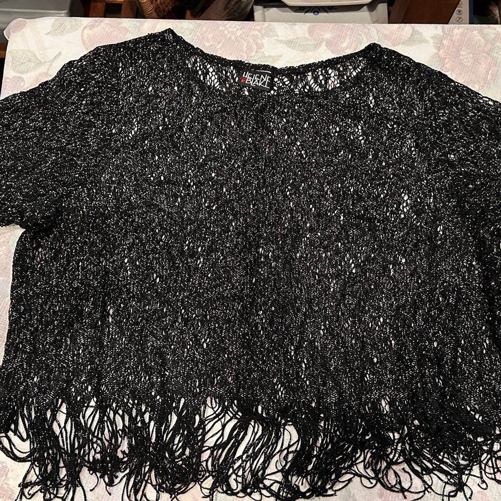 Black Fringe Sweater